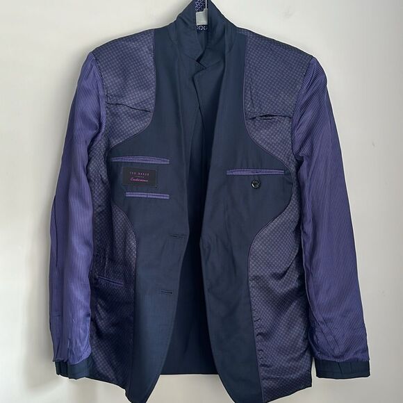 Ted Baker Endurance Blazer Men's Size 38R Navy Blue Jones CT Wool Jacket Coat - Picture 6 of 13